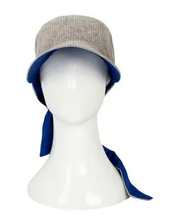 کلاه گره ای دورو طوسی آبی تارتن Tartan