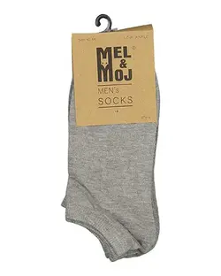 جوراب مردانه مچی طوسی روشن مل اند موژ Mel & Moj کد M06492-101 بسته 3 جفتی