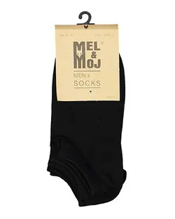 جوراب مردانه مچی مشکی مل اند موژ Mel & Moj کد M06492-001 بسته 3 جفتی