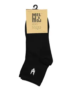جوراب مردانه ساق کوتاه مشکی مل اند موژ Mel & Moj کد M06494-001 بسته 3 جفتی