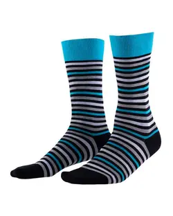 جوراب مردانه ساقدار نخ کتان مشکی راه راه جوپا Joopa