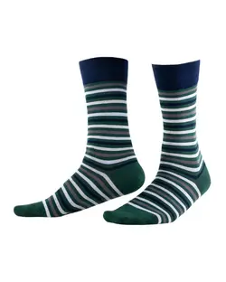 جوراب مردانه ساقدار نخ کتان سبز راه راه جوپا Joopa