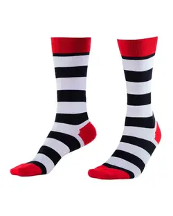 جوراب مردانه ساقدار نخ کتان قرمز مشکی راه راه جوپا Joopa