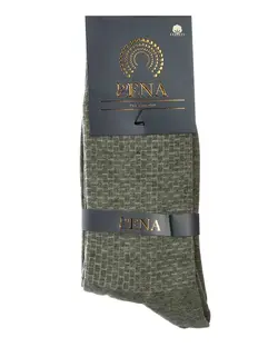 جوراب مردانه ساقدار نخی طرح آجری طوسی روشن لنا Lena