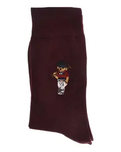 جوراب مردانه ساقدار نخی طرح Ralph Lauren زرشکی لنا Lena