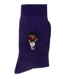 جوراب مردانه ساقدار نخی طرح Ralph Lauren بنفش لنا Lena