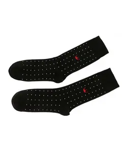 جوراب مردانه ساق بلند نخی سرمه‌ای خال خال نانو Sun