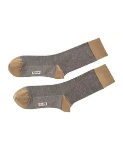 جوراب مردانه ساق بلند نخی نانو طوسی نسکافه ای Sun