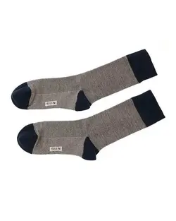 جوراب مردانه ساق بلند نخی نانو طوسی سرمه‌ ای Sun