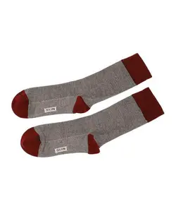 جوراب مردانه ساق بلند نخی نانو طوسی زرشکی Sun