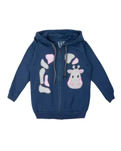 سویشرت دخترانه دورس کلاهدار آبی نفتی سون پون Seven Poon کد G778