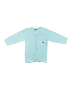 بلوز نوزادی نخی سبز فیروزه ای مانینی مدل خرس