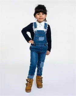 سرهمی دخترانه جین آبی Piano