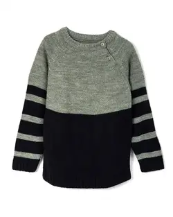 بلوز پسرانه نوزادی بافت طوسی سرمه ای زیپی