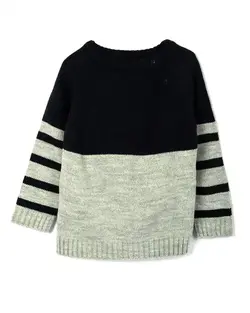 بلوز پسرانه نوزادی بافت سرمه ای طوسی زیپی