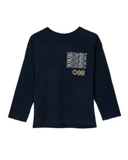 بلوز پسرانه نخی سرمه ای جی بی جو Jibijo طرح Sonic