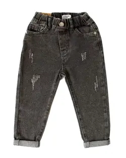 شلوار بچگانه جین زاپ دار زغالی کیدز پرو Kids Pro