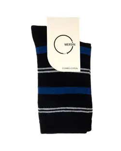 جوراب بچگانه ساقدار طرح راه راه مشکی مرسین Mersin