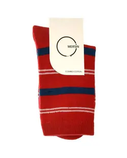 جوراب بچگانه ساقدار طرح راه راه قرمز مرسین Mersin