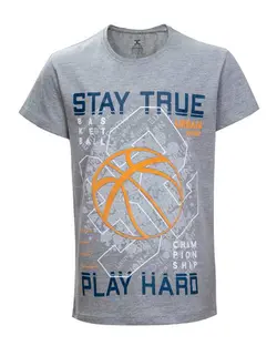 تی شرت پسرانه نخی طوسی هلکا طرح بسکتبال