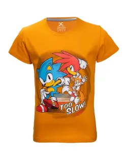 تی شرت پسرانه نخی نارنجی هلکا طرح Sonic