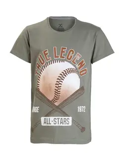 تی شرت پسرانه نخی سبز هلکا طرح بیسبال