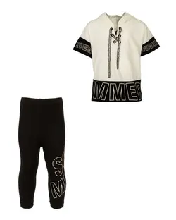 ست تی شرت و شلوار پسرانه سفید مشکی آکوزو