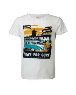 تی شرت پسرانه نخی یقه گرد سفید نکست