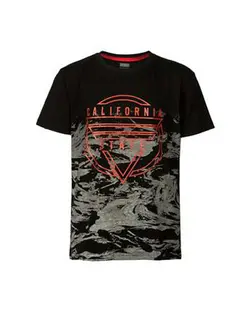 تی شرت پسرانه نخی یقه گرد مشکی اسلیپ