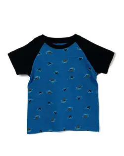 تی شرت پسرانه نخی یقه گرد آبی کوپر دنیم