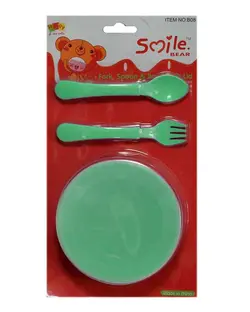 ظرف غذای کودک پلاستیکی سبز Miscellaneous مدل Smile Bear