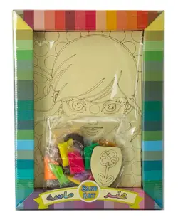 بازی هنر ماسه 18 رنگ چوبی طرح چهره