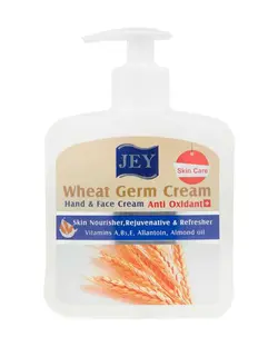 کرم دست و صورت پمپی جی Jey حاوی روغن جوانه گندم 450ml