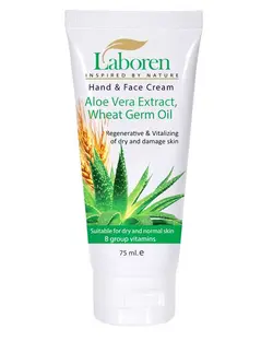 کرم مرطوب کننده دست و صورت لابورن Laboren حاوی عصاره آلوئه ورا و جوانه گندم حجم 75ml