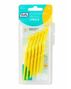 مسواک بین دندانی با برس نرم ته‏ په Angle سایز 4 زرد بسته 6 عددی