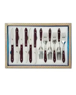 کارد و چنگال میوه خوری استیل مروارید زنجان احمدی 6 نفره