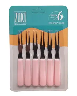 چنگال زیتون خوری صورتی Zuki بسته 6 عددی