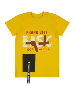 تی شرت پسرانه نخی یقه گرد خردلی سون پون Seven Poon کد B767