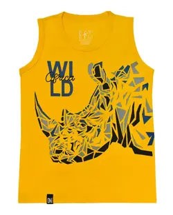 تاپ پسرانه نخی زرد سون پون Seven Poon طرح کرگدن کد B761