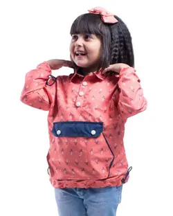 سویشرت بچگانه جلو بسته صورتی برشاد Bershad طرح آناناس مدل M404