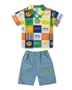 ست پولوشرت و شلوارک بچگانه مارکا کیدز Marka Kids طرح ایموجی