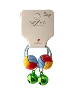 کش مو دخترانه زنگوله دار طرح توپ والیبال دلربا Delroba بسته ۲ عددی