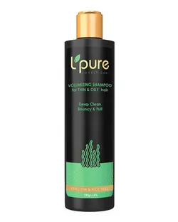 شامپو حجم دهنده مو لپیور Lpure حاوی عصاره آلوئه ورا و جلبک 230 میلی لیتر