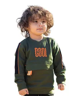 بلوز پسرانه آستین بلند سبز نارنجی برشاد Bershad مدل R102