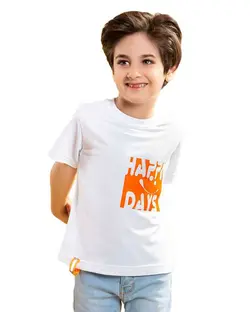 تی شرت پسرانه یقه گرد سفید برشاد Bershad مدل S101