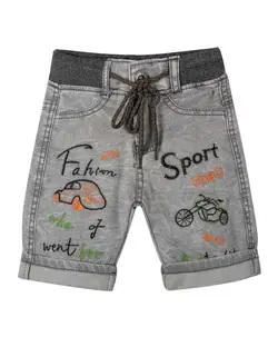 شلوار پسرانه جین طوسی مارکا کیدز Marka Kids طرح موتور و ماشین