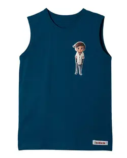 زیرپوش پسرانه نخی آستین حلقه ای سبز کله غازی پنبینه Panbineh طرح بچه رئیس