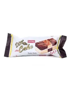 کیک اسفنجی لایه ای شطرنجی دو رنگ 45 گرمی درنا
