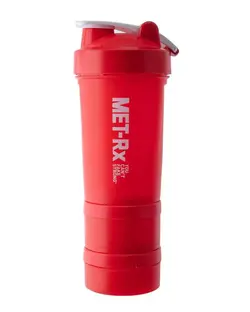 شیکر ورزشی سه تکه قرمز مت آر ایکس Met-RX حجم 450ml