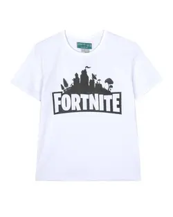 تی شرت بچگانه نخی یقه گرد سفید تی تیش Teeteesh طرح Fortnite
